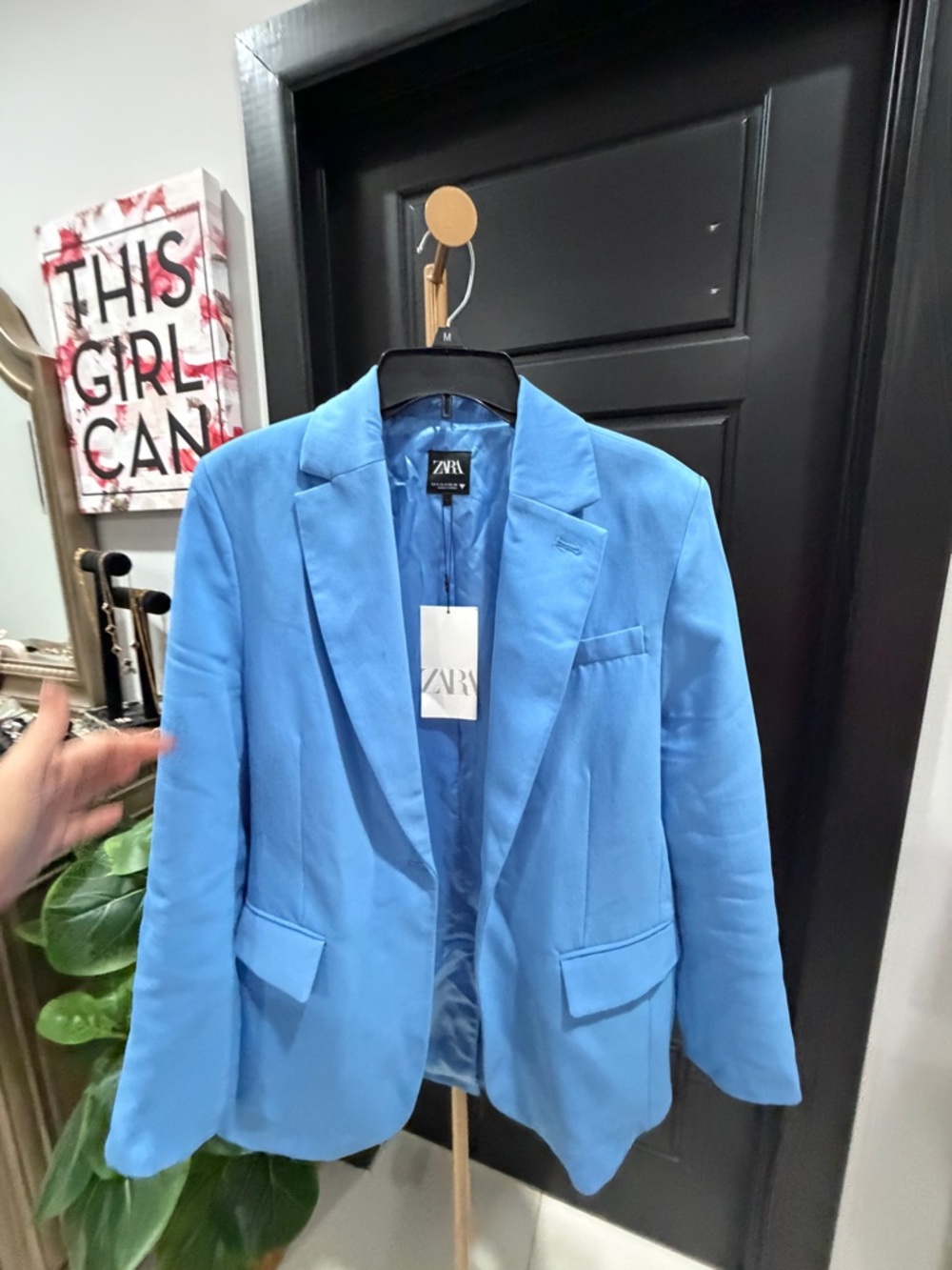 Zara Light Blue Single-Breasted Blazer - Picture 4 of 10